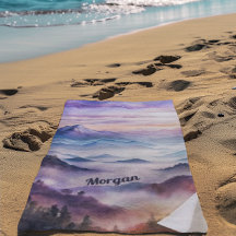 Aangepast waterverf bergmist landschap