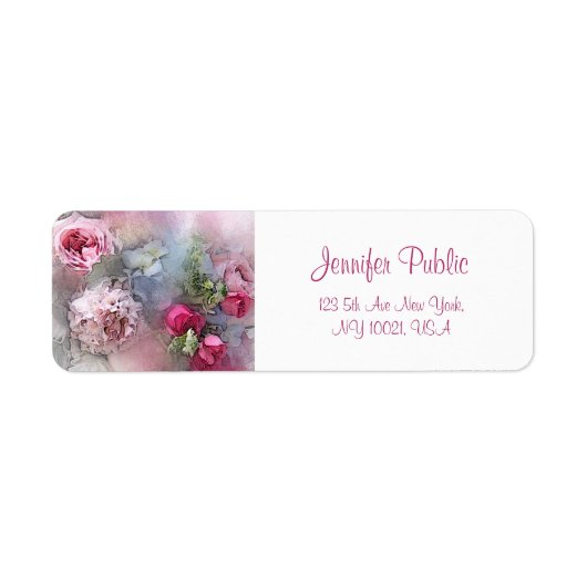Aangepast Waterverf bloemen handgeschreven script Etiket (Voorkant)