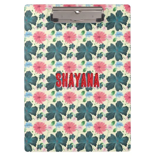 Aangepast waterverf bloempatroon cadeau klembord (Voorkant)