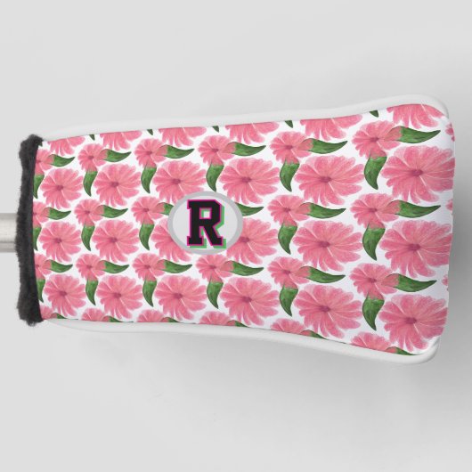 Aangepast waterverf bloempatroon golfheadcover (Voorkant)
