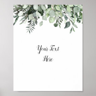 Aangepast waterverf Eucalyptus Groene Teken Poster