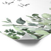 Aangepast waterverf Eucalyptus Groene Teken Poster (Hoek)