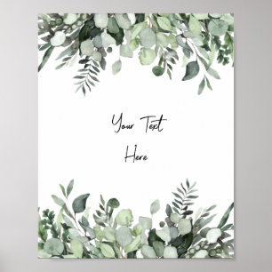 Aangepast waterverf Eucalyptus Groene Teken Poster