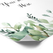 Aangepast waterverf Eucalyptus Groene Tekenposter Poster (Hoek)
