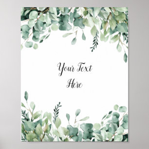 Aangepast waterverf Eucalyptus Groene Tekenposter  Poster
