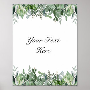 Aangepast waterverf Eucalyptus Groene Tekenposter  Poster