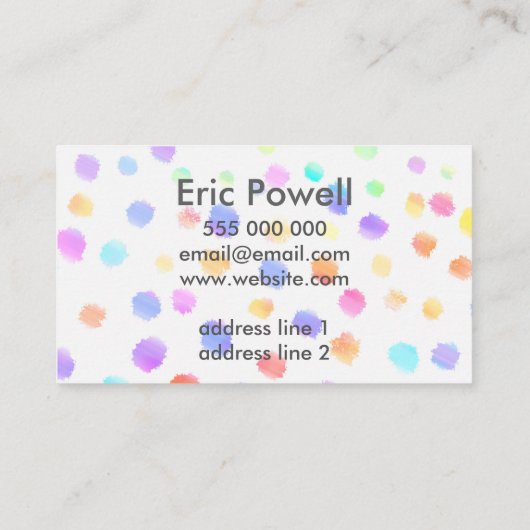 aangepast waterverf modern design-visitekaartje visitekaartje (Achterkant)