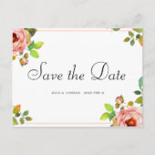 Aangepast - Waterverf Roos Opslaan Datum Briefkaart (Voorkant)