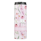 Aangepast Waterverf Roze Wilde Bloem Patroon Thermosbeker (Achterkant)