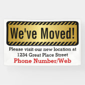 Aangepast We hebben verhuisd Business Sign Spandoek (Horizontaal)