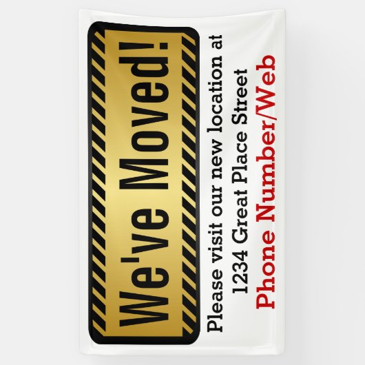 Aangepast We hebben verhuisd Business Sign Spandoek (Verticaal)