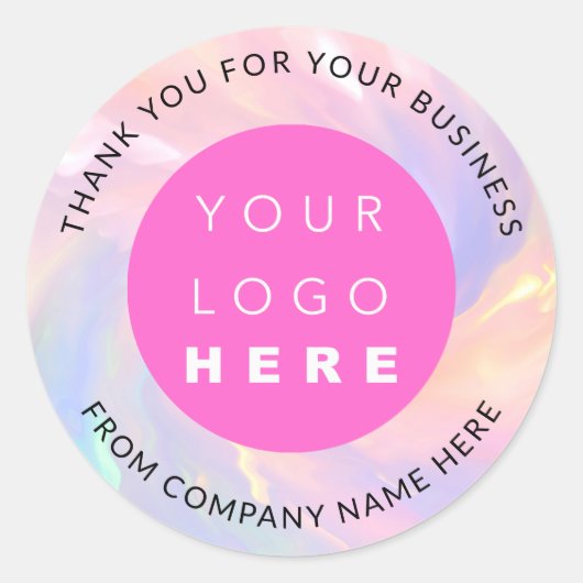 Aangepast webholograafIc - Roze voor Logo Ronde Sticker (Voorkant)