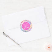 Aangepast webholograafIc - Roze voor Logo Ronde Sticker (Envelop)