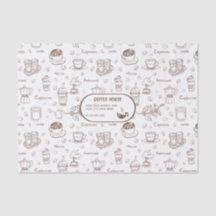 Aangepast weefselpapier met modern Koffiepatroon