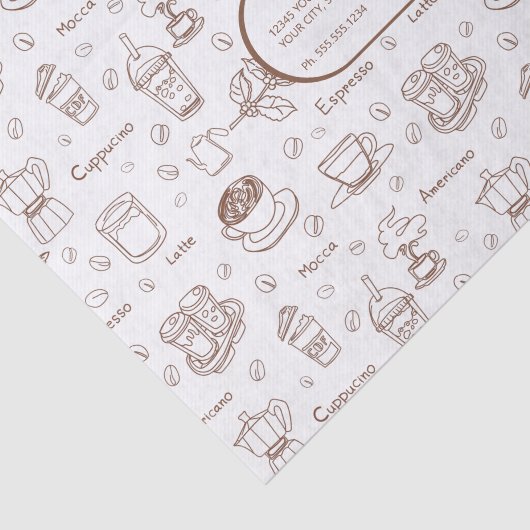 Aangepast weefselpapier met modern Koffiepatroon Tissuepapier (Detail)