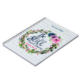 Aangepast wees stil en ken de Floral Bijbel Verse Notitieboek (Linkerzijde)