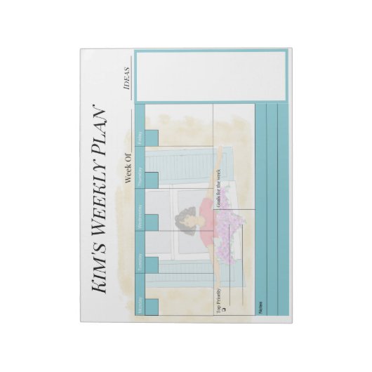 Aangepast wekelijks plannerpad notitieblok (Linkerzijde)