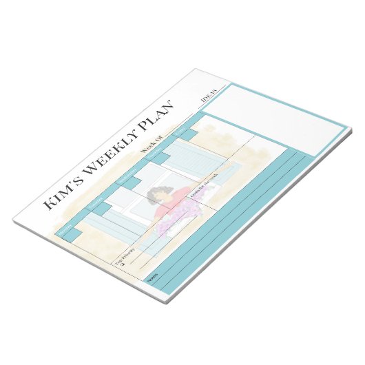 Aangepast wekelijks plannerpad notitieblok (Schuin)