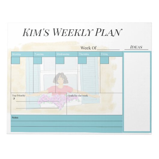 Aangepast wekelijks plannerpad notitieblok (Voorkant)