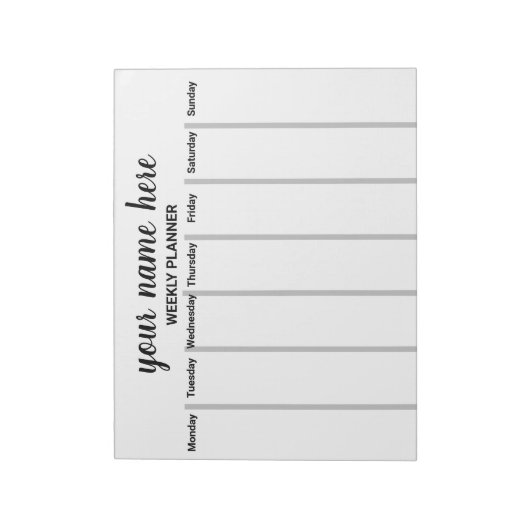 Aangepast wekelijks toetsenbordblok notitieblok (Linkerzijde)