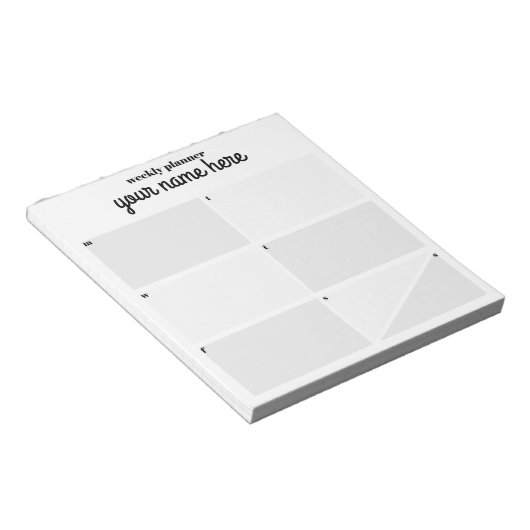 Aangepast wekelijks toetsenbordblok notitieblok (Schuin)