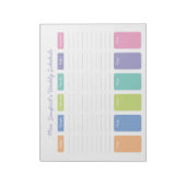 Aangepast wekelijkse schema notitieblok (Linkerzijde)