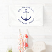 Aangepast Welkom aan boord: nautisch anker blauw w Spandoek (Insitu)