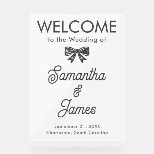 Aangepast welkom – Script & Serif Name Sign Acryl Bord (Voorkant)