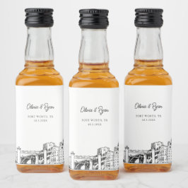 Aangepast welkomstgeschenk voor feest in Fort Wort Likeurfles Etiket