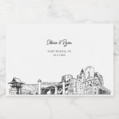 Aangepast welkomstgeschenk voor feest in Fort Wort Likeurfles Etiket (Enkel label)