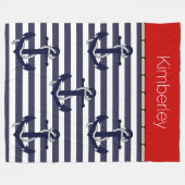 Aangepast welkomstpatroon met ankerpunten fleece deken (Voorkant (Horizontaal))