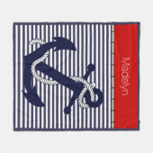 Aangepast welkomstpatroon met ankerpunten fleece deken (Voorkant (Horizontaal))