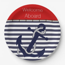 Aangepast welkomstpatroon met ankerpunten papieren bordje