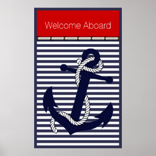 Aangepast welkomstpatroon met ankerpunten poster