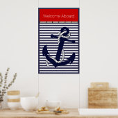 Aangepast welkomstpatroon met ankerpunten poster (Keuken)