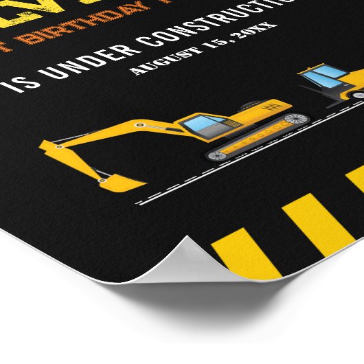 Aangepast welkomstteken Gele constructiedronk Poster (Hoek)