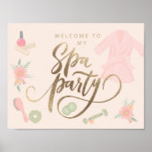 Aangepast welkomstteken van Elegant Spa Party Poster (Voorkant)