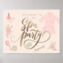 Aangepast welkomstteken van Elegant Spa Party Poster
