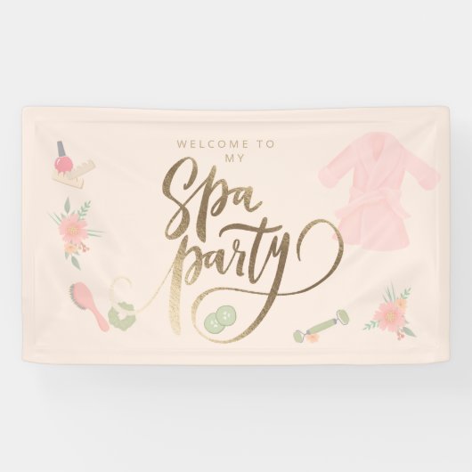 Aangepast welkomstteken van Elegant Spa Party Spandoek (Horizontaal)