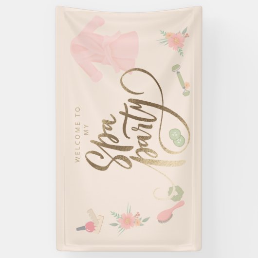 Aangepast welkomstteken van Elegant Spa Party Spandoek (Verticaal)