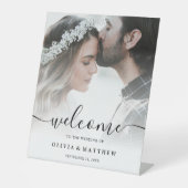 Aangepast welkomstteken voor bruiloft reclamebord met voetstuk (Voorkant)