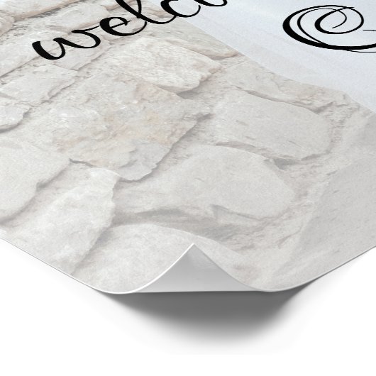 Aangepast welkomstteken voor huwelijk poster (Hoek)