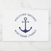 Aangepast welkomstwoord aan boord van zeemansjager sparkling wijnetiket (Enkel label)