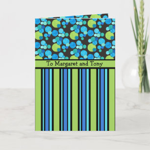 Aangepast Wenskaart: blauwe moons en stripes Kaart