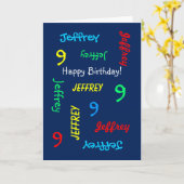 Aangepast Wenskaart Elke naam, Leeftijd, Event Blu Kaart (Gele Bloem)