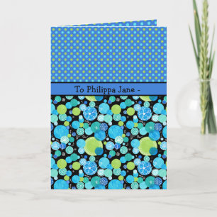 Aangepast Wenskaart: Quirky Moons en Polka Dots Kaart