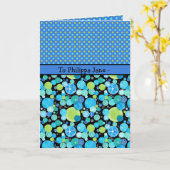 Aangepast Wenskaart: Quirky Moons en Polka Dots Kaart (Gele Bloem)