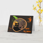 Aangepast Wenskaart voor Halloween in haunhouse Kaart (Gele Bloem)