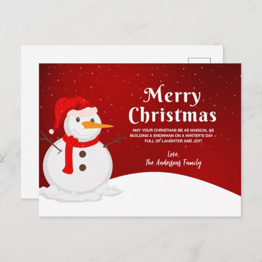 Aangepast Wenskaart voor Kerst Briefkaart (Voorkant / Achterkant)