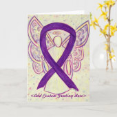 Aangepast Wenskaart voor Paarse bewustwording Ribb Kaart (Gele Bloem)